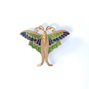 Vintage Napier Gold Enamel Butterfly Brooch